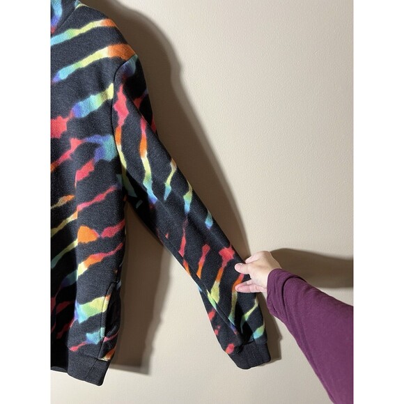Victoria Secret Pink Womens Sweatshirt Black Tie Dye Pullover Size Small - Picture 3 of 11